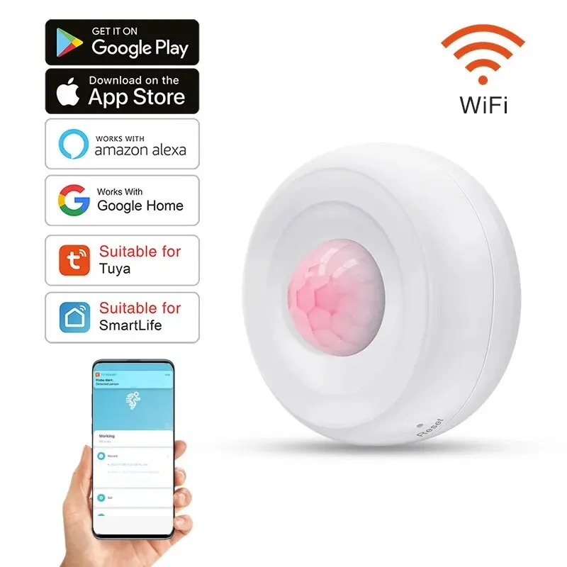 Tuya WiFi Smart PIR Motion Detection Sensor Security Burglar Alarm Sensor Smart Life App Control