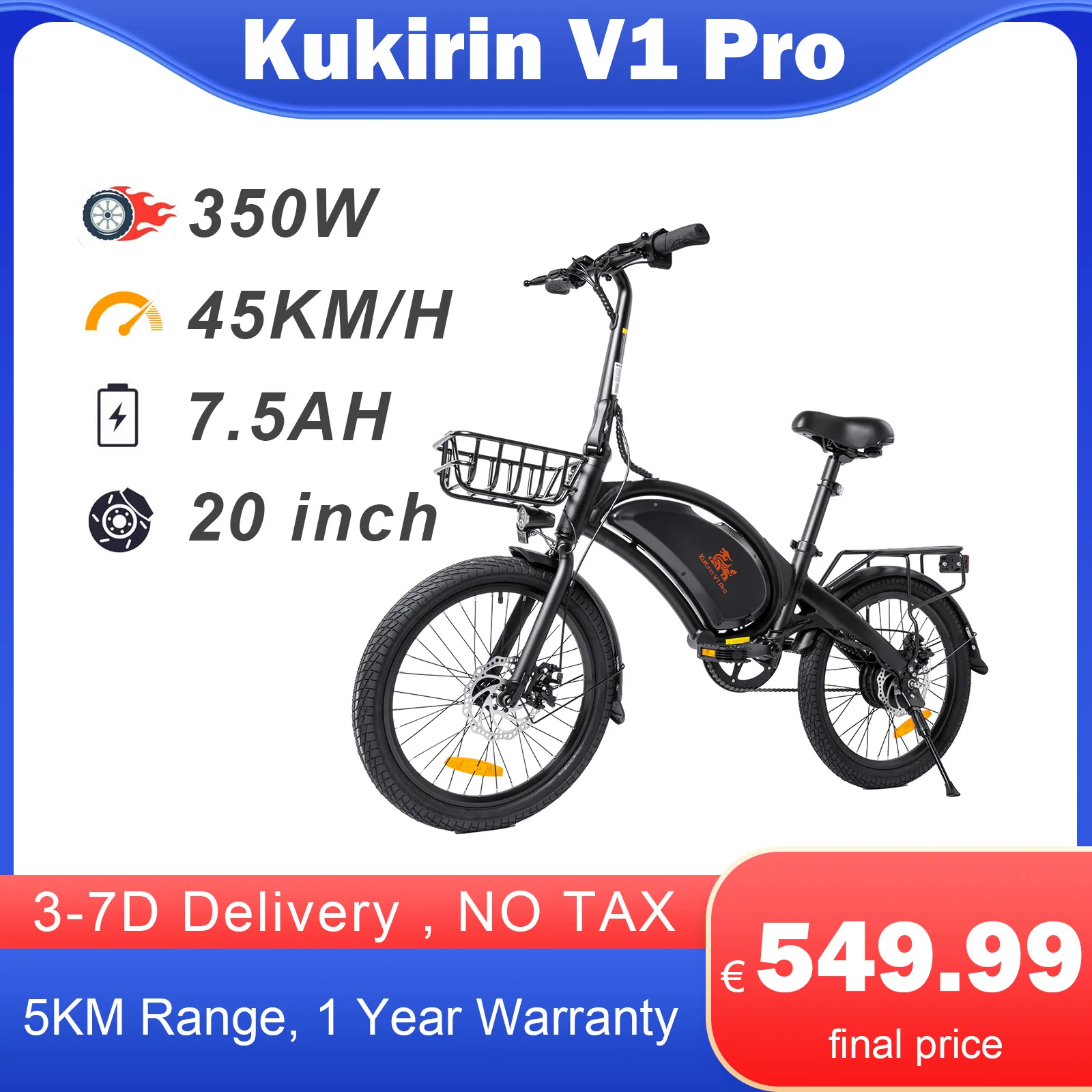 Kugookirin v1 pro 725w Elektro fahrrad 20 Zoll leistungs starkes Mini-City-Elektro fahrrad 45km