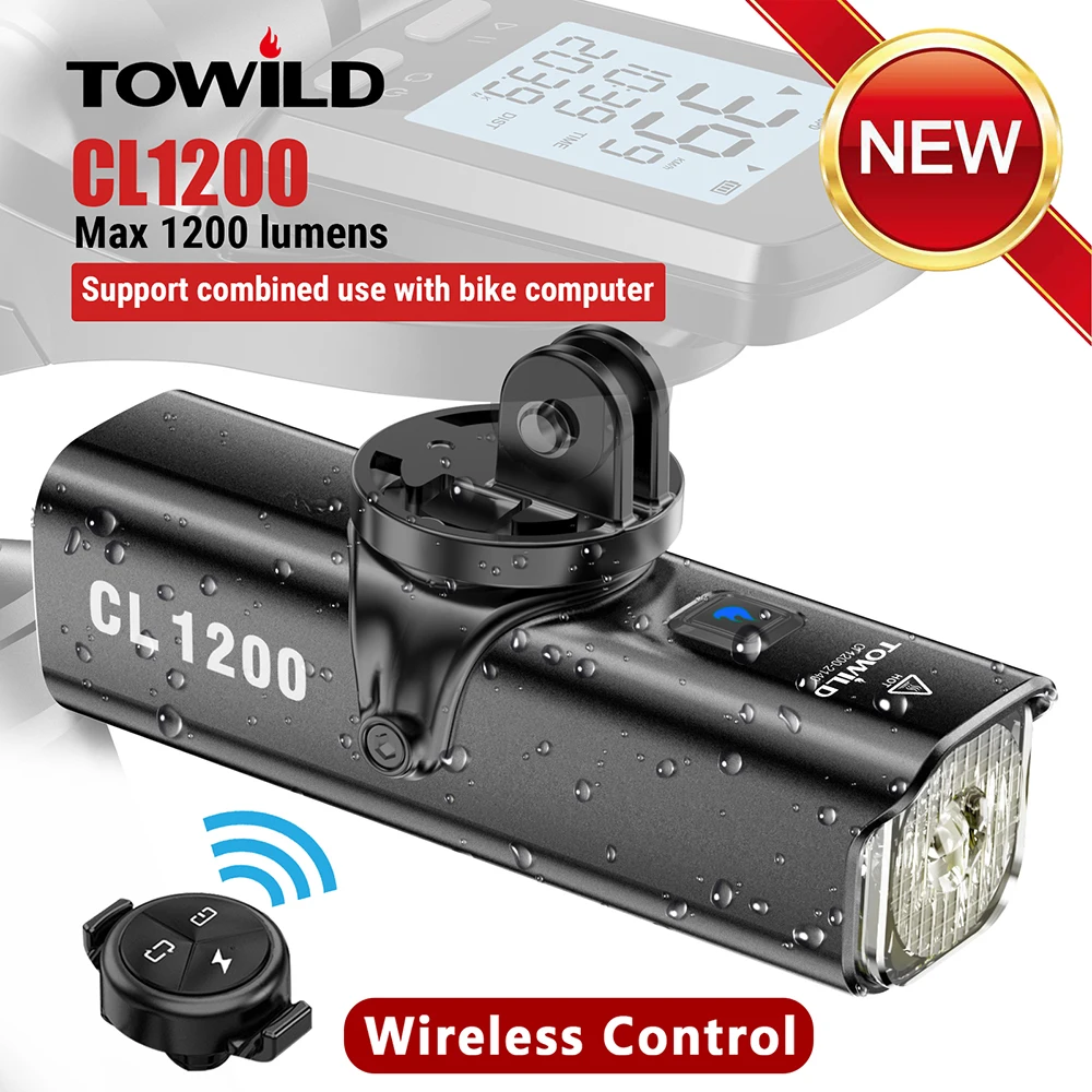 TOWILD CL1200/600LM Bike Light Front Lamp USB Rechargeable LED 21700 4000mAh Bicycle Light