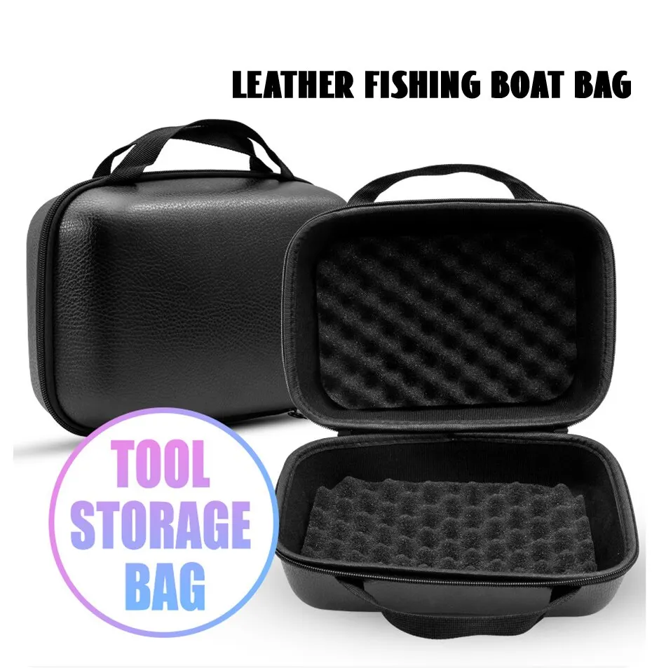 Spinning Reel Case Cover PU Fishing Bag M L Shockproof Waterproof Fishing Tackle Storage Case For 1