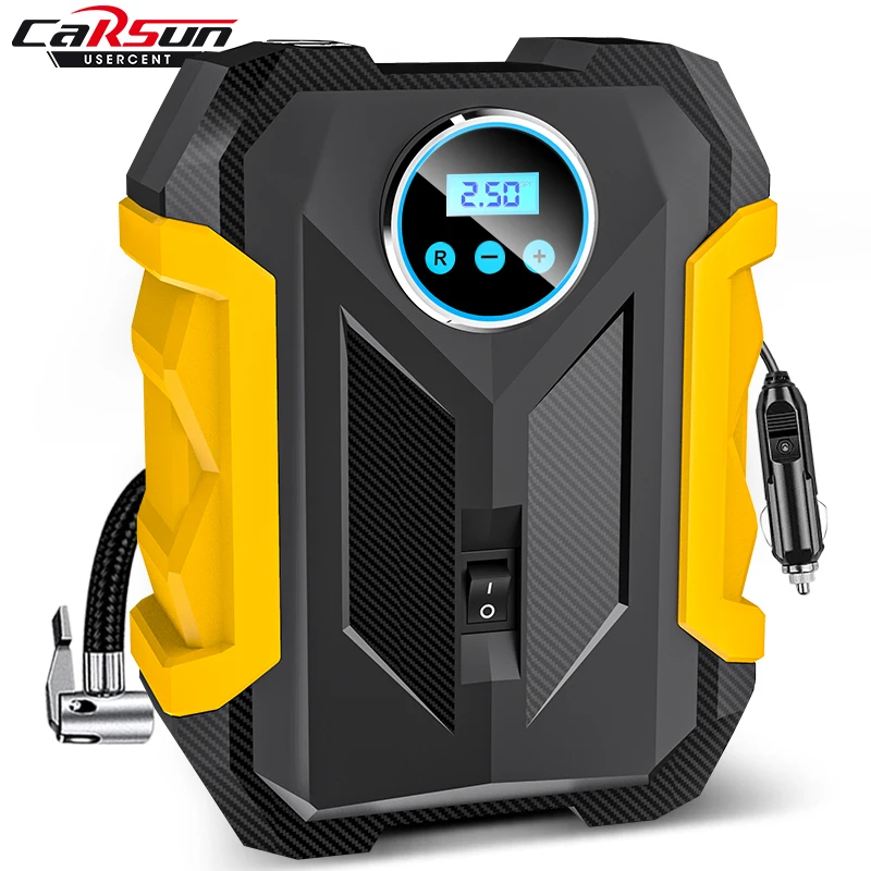 CARSUN Portable Automobile Air Compressor Digital Tire Inflation Pump LED Lamp Tire Compression Pump
