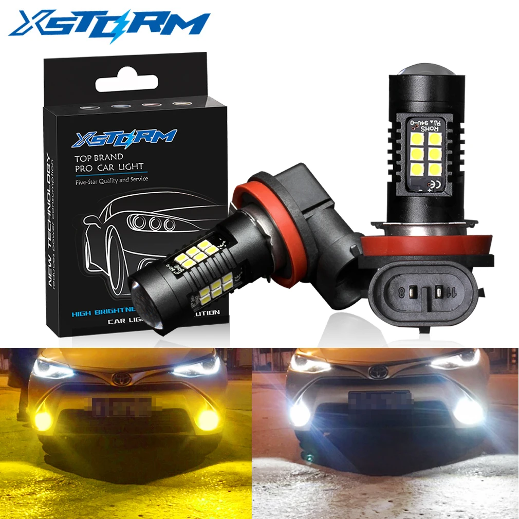 2Pcs H8 H11 Led HB4 9006 HB3 9005 Fog Lights Bulb 3030SMD 1200LM 6000K White Car Driving Running