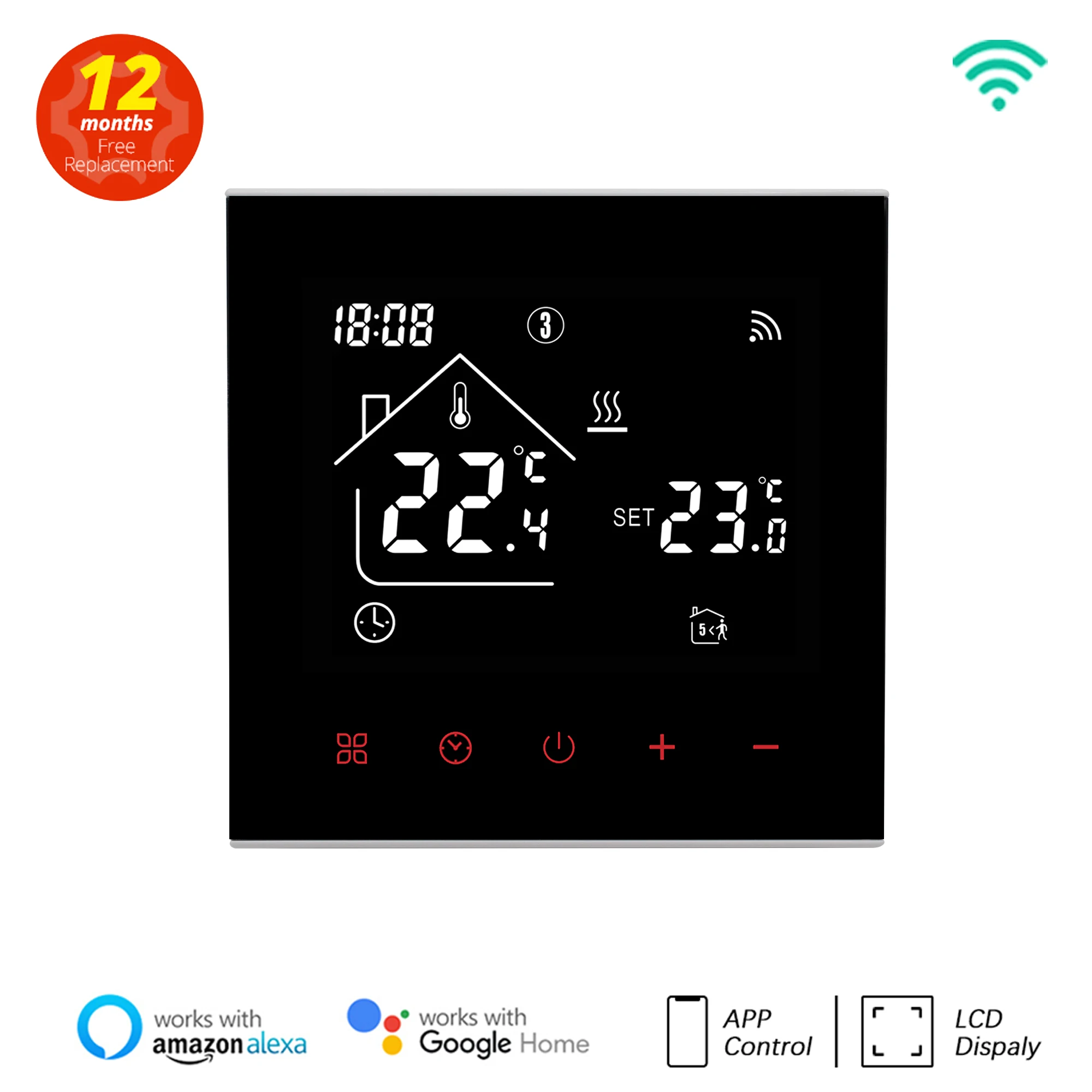 Tuya WiFi Smart Thermostat LCD Display Touch Screen for Electric Floor Heating Water/Gas Boiler