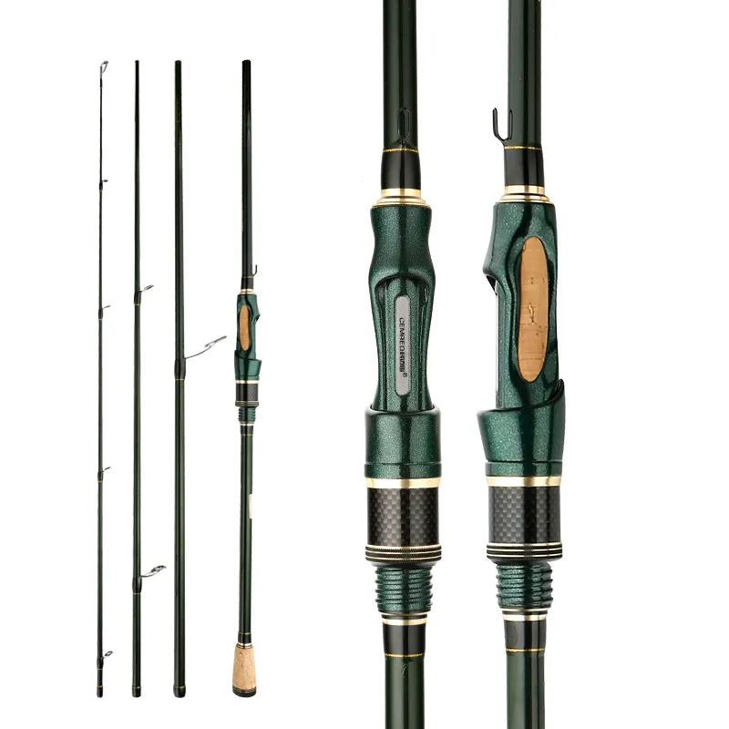 CEMREO Spinning Casting Carbon Fishing Rod 4-5 Sections 1.8m/2.1m/2.4m Portable Travel Rod Spinning