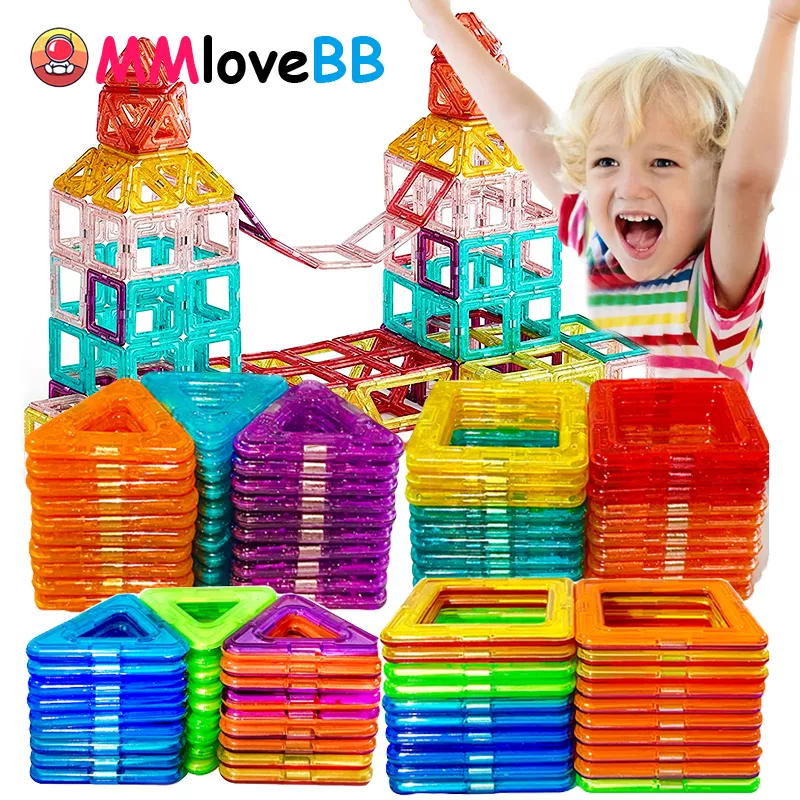 Magnetic Building Blocks Big Size and Mini Size DIY Magnets Toys for Kids Designer Construction Set