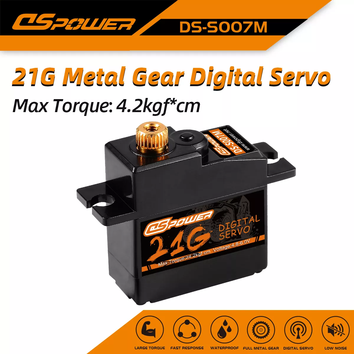 DSpower 21g Metal Gear mini servo 4.2KG 17g Servo for 1:18 1:16 rc car slash E-Revo 144001 C24 D12