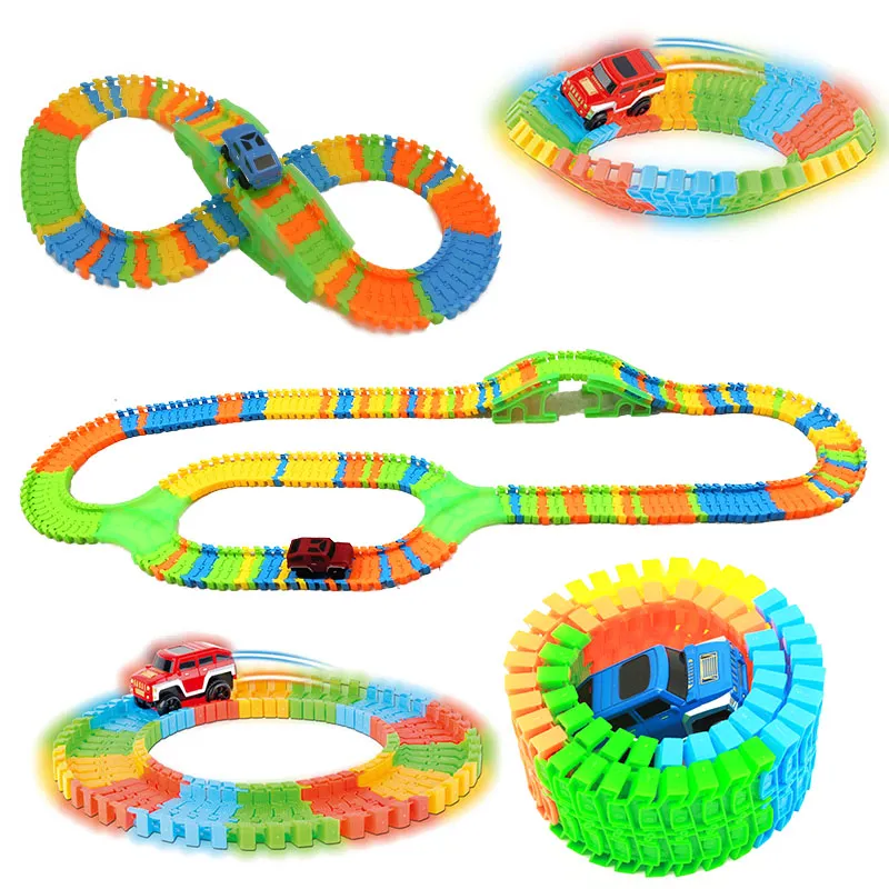 DIY with Map Assemble Stunt Car Variety  Universal Racing Set Track Car Flexible Educational Rail