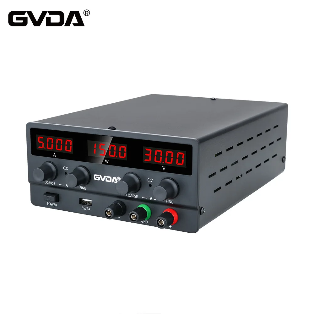 GVDA USB DC Regulated Laboratory Power Supply Adjustable 30V 10A Voltage Regulator 60V 5A Stabilizer