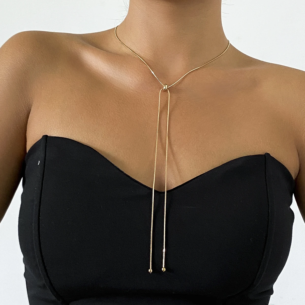 Ingemark Kpop Snake Chain Choker Necklace for Women Girl Wedding On The Neck Temperament Ball
