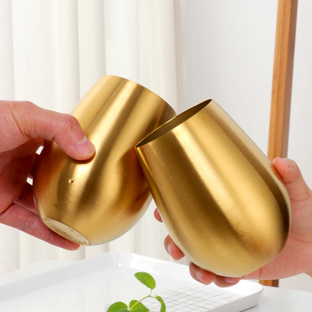 500ml Stainless Steel Beer Wine Cup Rose Gold Beer Tumbler Cocktail Juice Milk Cup Metal Drinking