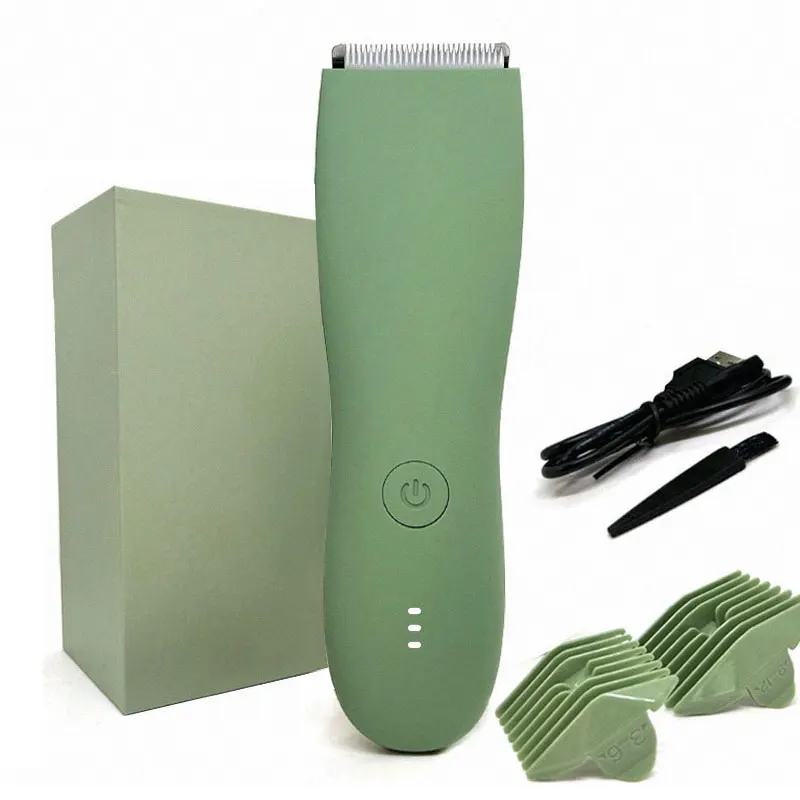 Body Hair Trimmer Shaver for Men Ball Trimmer for Groin Pubic Replaceable Ceramic Blade Groomer