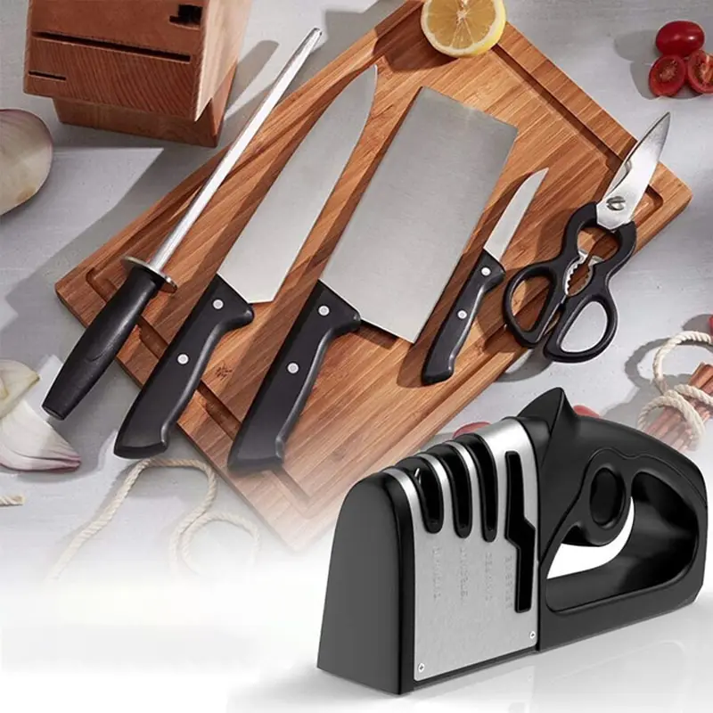 Four In One Quick Sharpener Handheld Multifunctional Knife Sharpening Tool Stainless Steel Blade