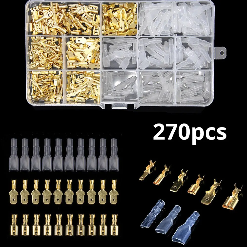 Box Insulated Male Female Wire Connector 2.8/4.8/6.3mm Electrical Crimp Terminals Termin Spade
