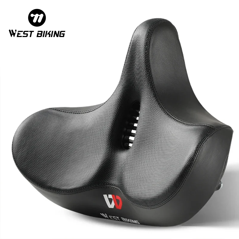 WEST BIKING Ergonomic Bicycle Saddle Long Distance Cycling Widen Thicken Cushion MTB Touring Bike