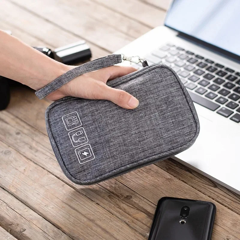 Portable Cable Digital Storage Bags Organizer USB Gadgets Wires Charger Power Battery Zipper