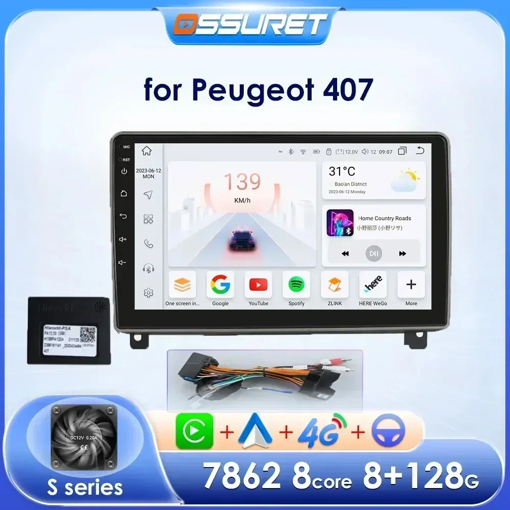 Android Auto Stereo Multimedia für Peugeot 407 cc sw 407cc 2004 2011 Autoradio GPS Autoradio Video