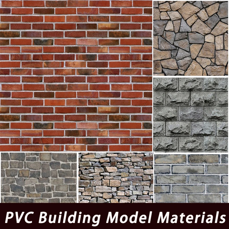 Pvc Gebouw Wandpaneel Materiaal 20X30CM Vloertegel Miniatuur Model Voor Diy Handgemaakte Huis