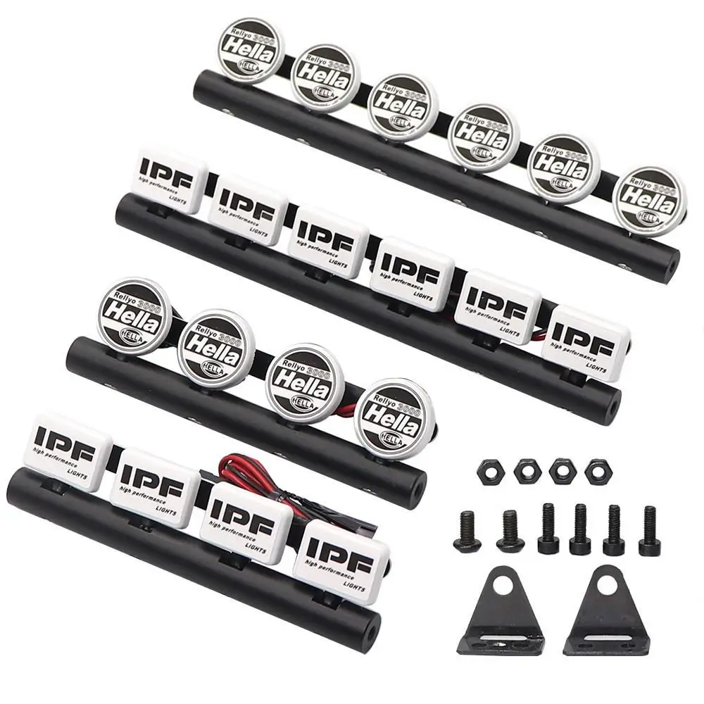 Led Remote Control Car Roof Light Ipf Round Square Lamps For 1/10 Rc Crawler Capra Axial Scx10