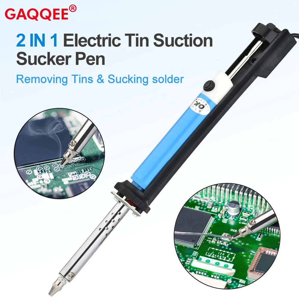 AC 110V/220V Electric Tin Suction Sucker Pen Soldering Iron 30W PCB Solder Suction Desoldering