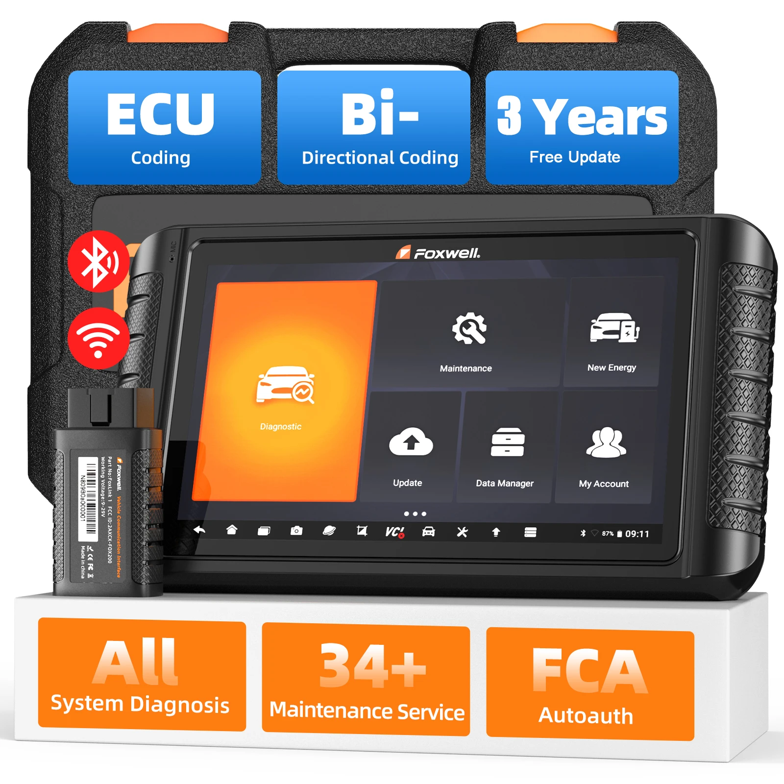 2024 foxwell profession eller Autos canner nt1009 bidirektion aler Test Advanced Ecu Coding 34 Alle