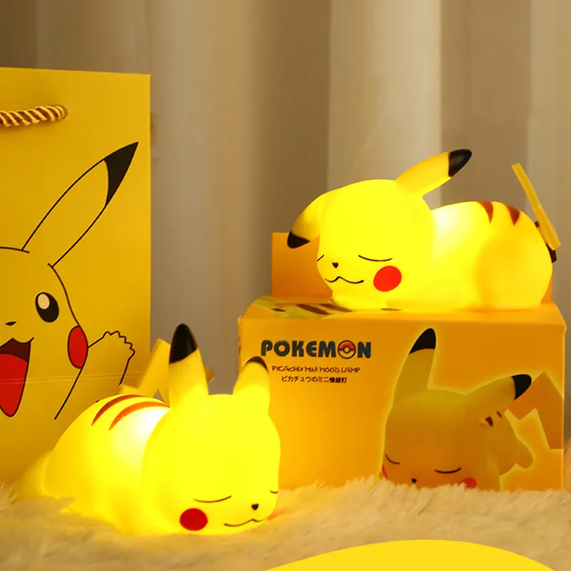 Pokemon Pikachu Night Light Glowing Children Toy Pokemon Pikachu Cute Bedside Lamp Children's