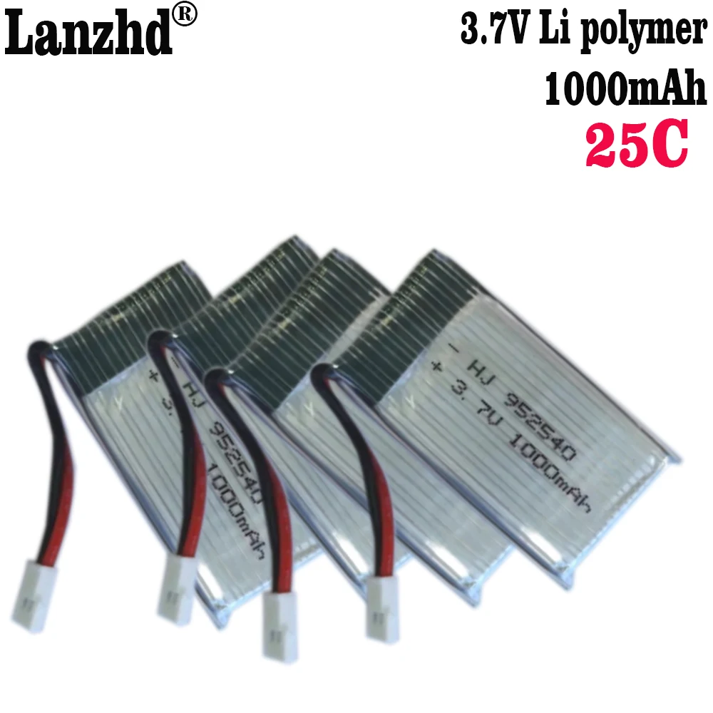 1-12pcs Acessório 952540 baterias 3.7V 1000mAH Bateria De Lítio Para air-to-air plugue 25C descarga