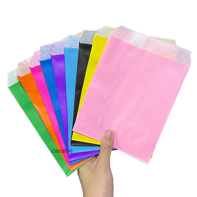 50/100Pcs/color Gift Kraft Paper Bag Candy Bread Snack Food Safety Bag Birthday Wedding Gift Gift