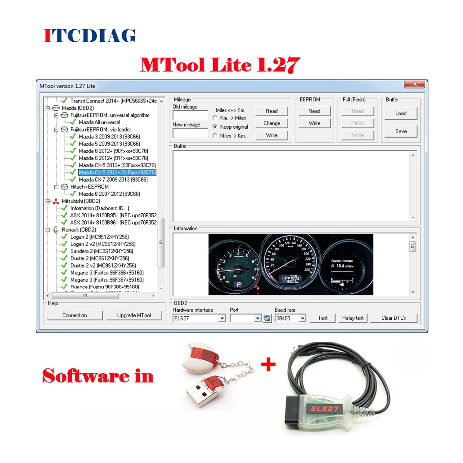 Mileage Correction Software MTool Lite 1.27 Version Mileage Programmer work to Adjust the Mileage