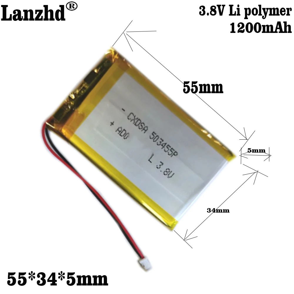 Bateria recarregável do polímero do lítio de 3.7v 1200mah 503455 para a substituição & ferramentas