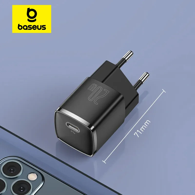 Baseus 20W USB C Charger Portable Type C Charger Support PD Fast Charging For iPhone 15 14 13 12 11