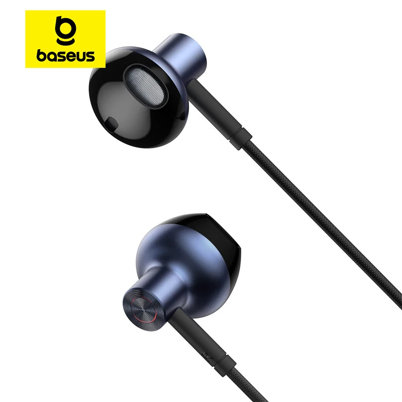 Baseus H19 Wired Earphones 6D Stereo Bass Headphone In-Ear 3.5mm Jack Headset with MIC for Xiaomi