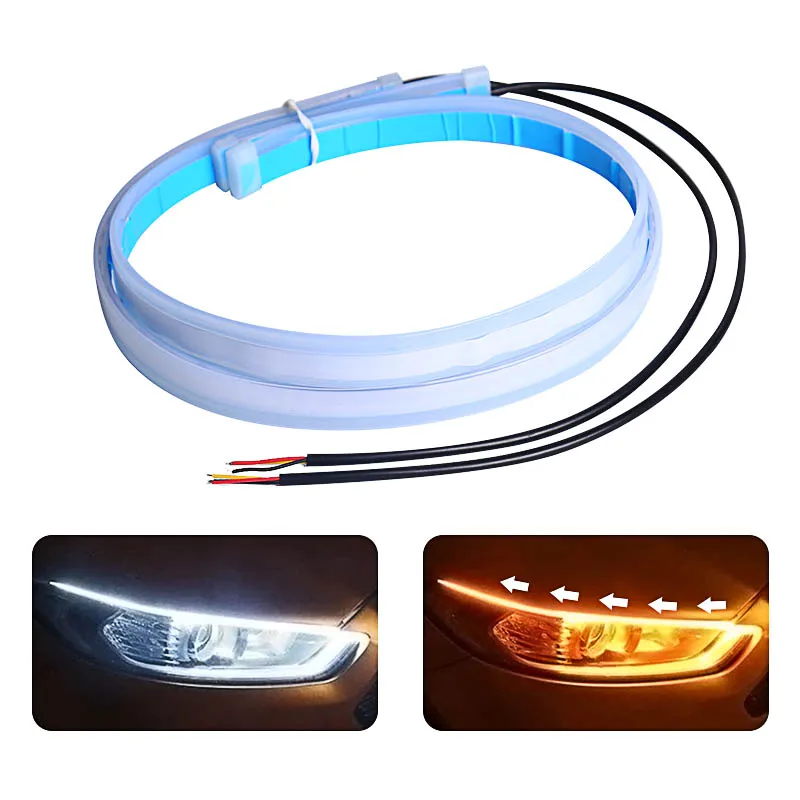 2 PCS DRL Car Flexible LED Daytime Running Lights Turn Signal Lamp Headlight Waterproof 30cm 45cm