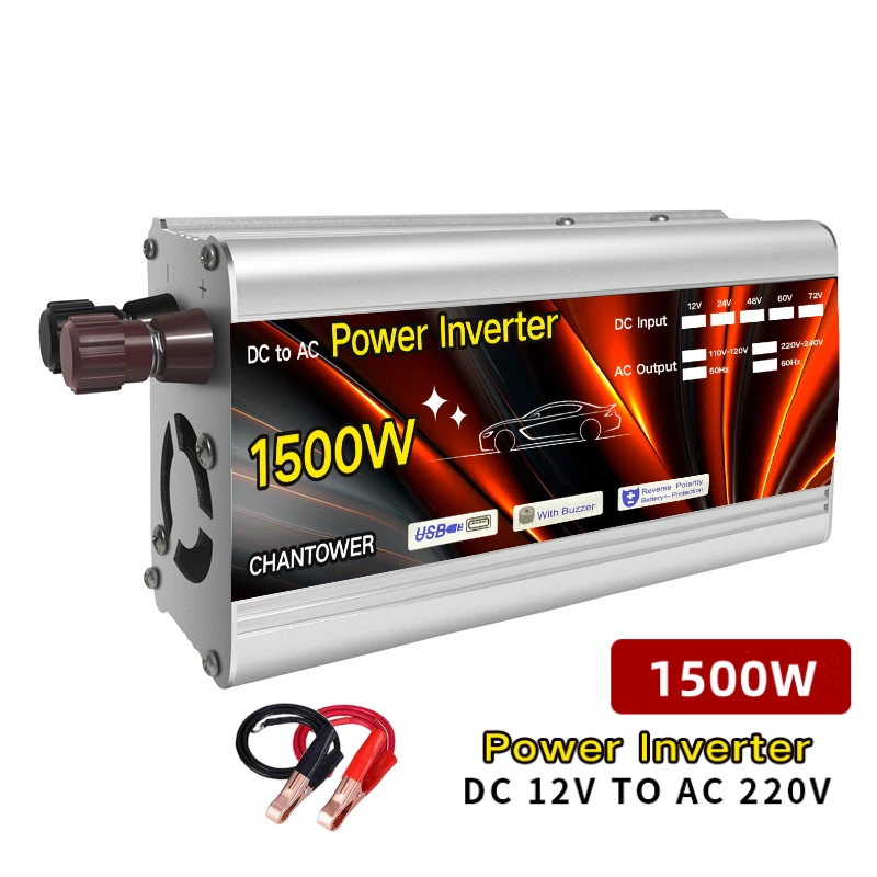Inverter 12v 220v Solar Inverter 500W 1000W 1500W 2000W Portable Voltage Transformer Auto Charger