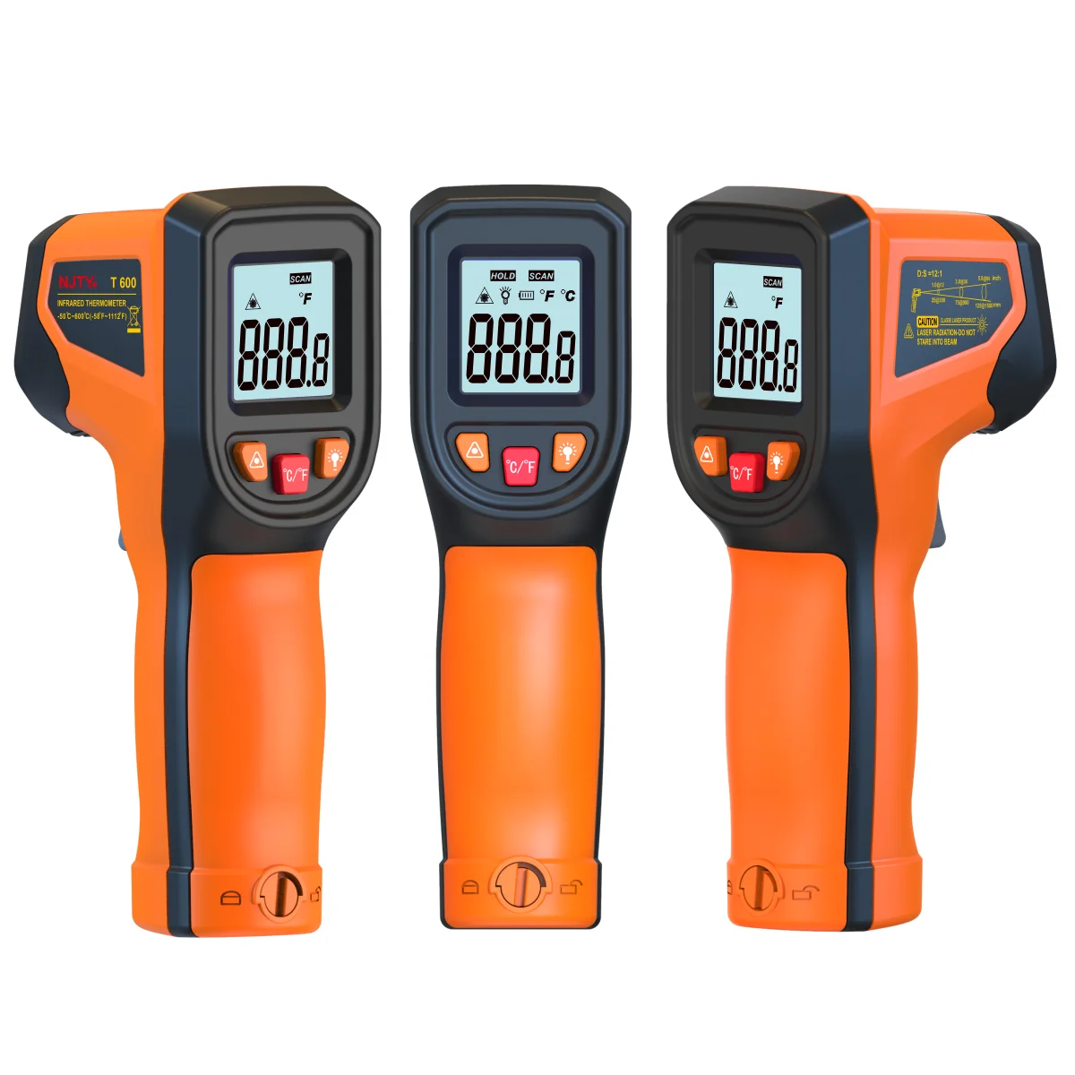 NJTY T600 Infrared Thermometer Handheld Heat Temperature  For Cooking Tester Pizza Oven Grill &