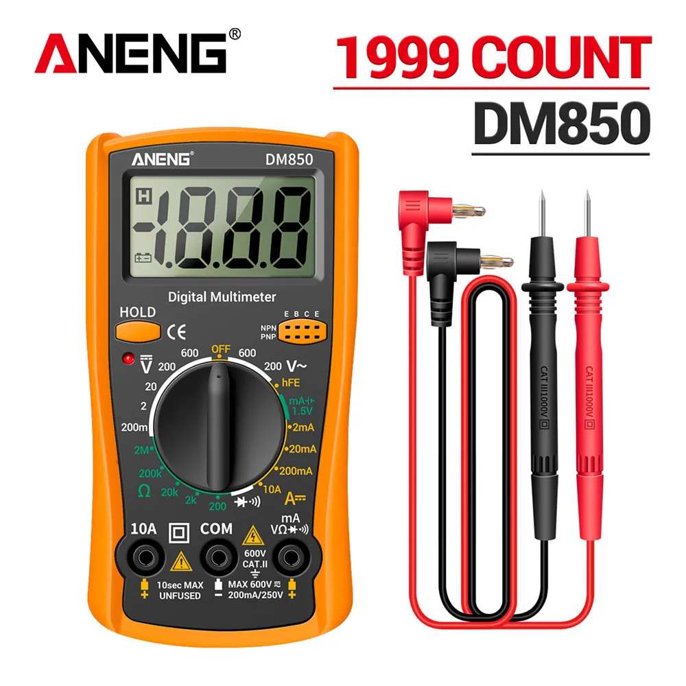 ANENG DM850 Digital Multimeter Automatic Professional 1999 Counts Auto AC/DC Votage Tester Ohm