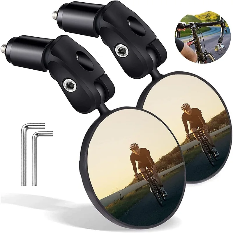 1/2PCS Universal Bicycle Rearview Mirror Adjustable Rotate Wide-Angle Cycling Handlebar Rear View