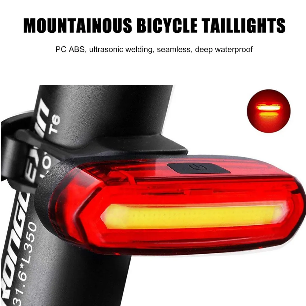 Bicycle Taillight MTB Red Light Bike Rear Light USB Rechargeable LED Cycling Bike Warning Light