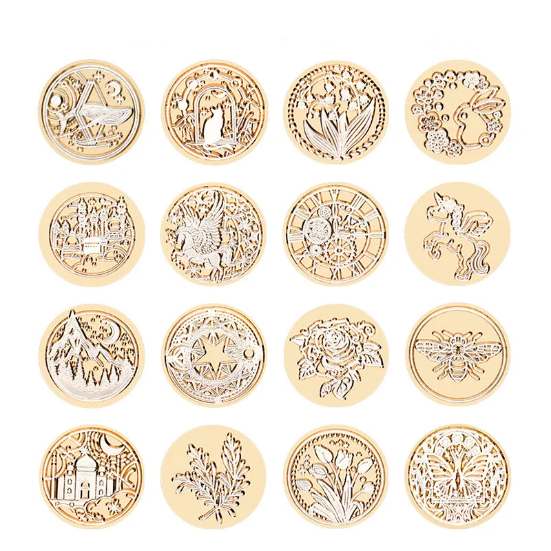 Star sky Lotus Rose Pattern Wax Seal Stamp Retro sealing wax stamp Replace head Flowers Leaf