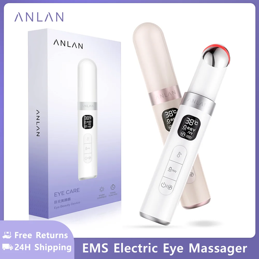 ANLAN Massageador ocular elétrico EMS Elevador de pele ocular microcorrente Remover olheiras