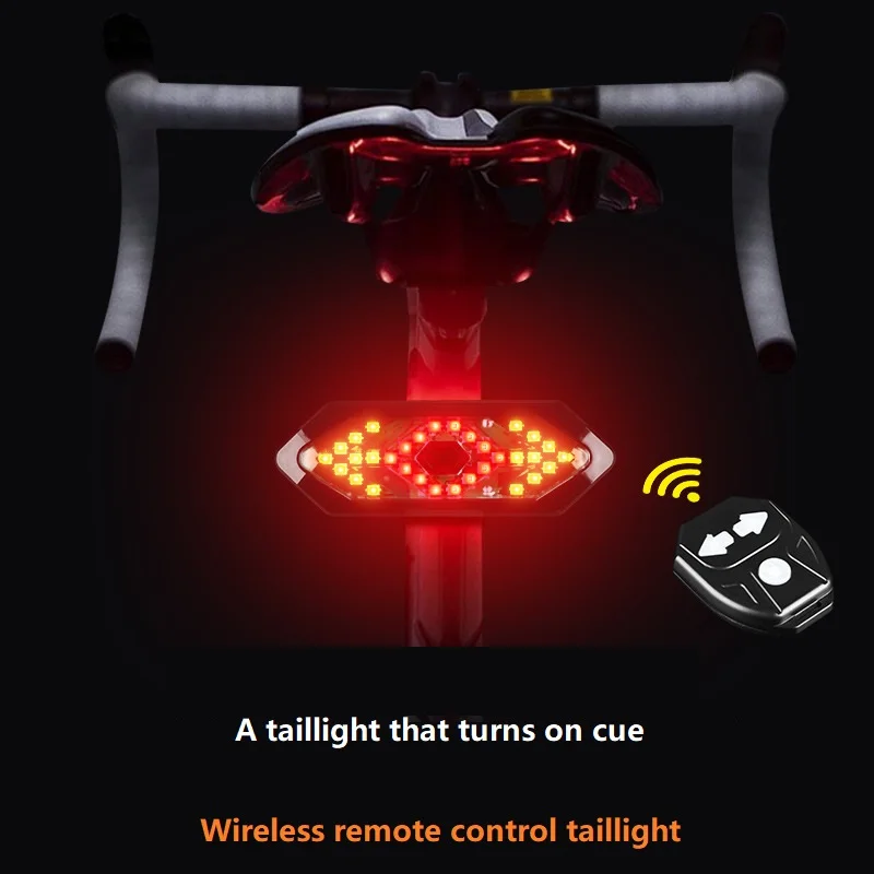 Remote Lights Bike Turn Signal Rear Light Bicycle Lamp LED Rechargeable USB Bike Wireless Back Led