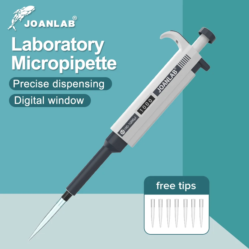 JOANLAB Micropipette Laboratory Automatic Pipette Digital Adjustable Plastic Pipette Chemistry Lab