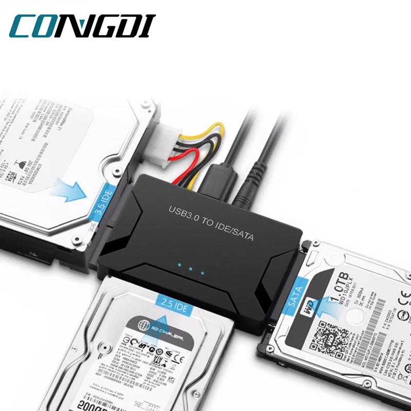 USB 3.0 to SATA IDE Hard Disk Adapter Converter Cable for 3.5 2.5 inch HDD/SSD CD DVD ROM CD-RW 3 in
