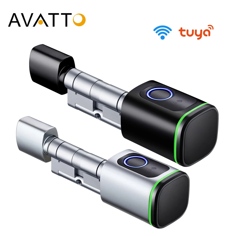 AVATTO Tuya BLE Smart Elektronische Türschloss DIY Zylinder, biometrische Fingerprint APP Schlüssel