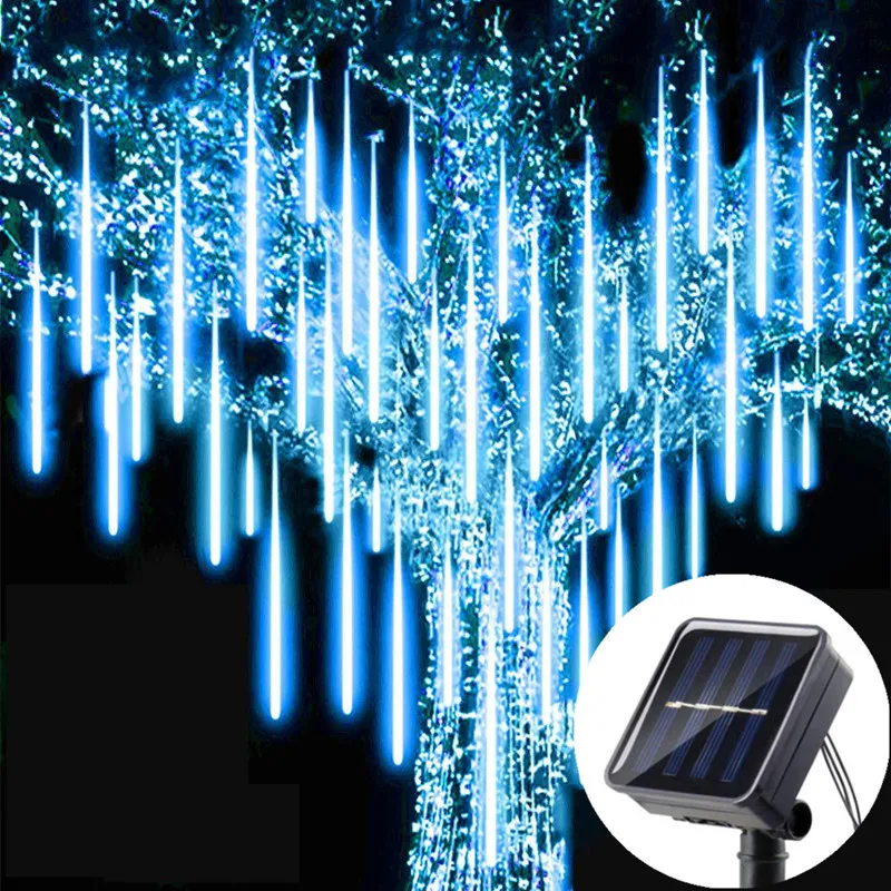 Solar LED Meteor Shower Light Holiday String Light Waterproof Fairy Garden Decor Outdoor Led Street