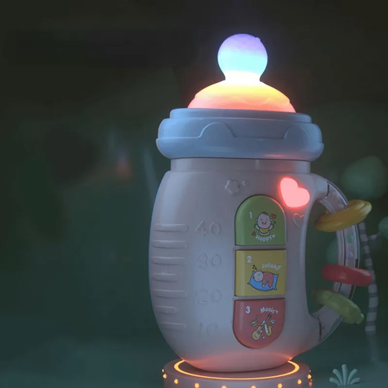 Baby Musical Feeding Bottle Pacifier Newborn Soft Teether Rattles Educational Toy Mobile Rattles