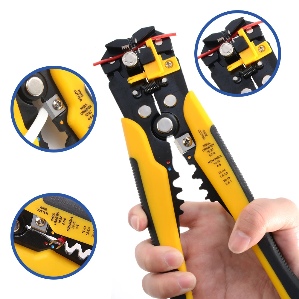 Crimper Cable Cutter Adjustable Automatic Wire Stripper Multifunctional Stripping Crimping Pliers