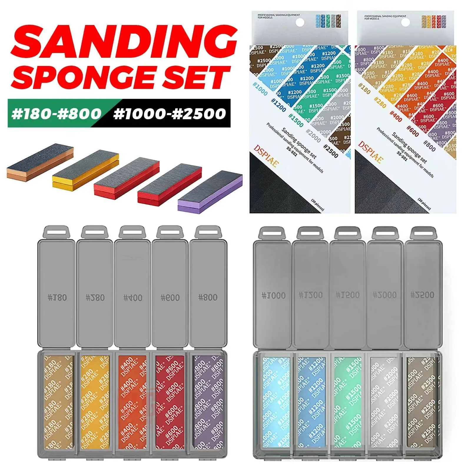 DSPIae Sanding Sponge Set For Gundam GK Military Model Combo Arc Grinding Polishing Sandpaper Making