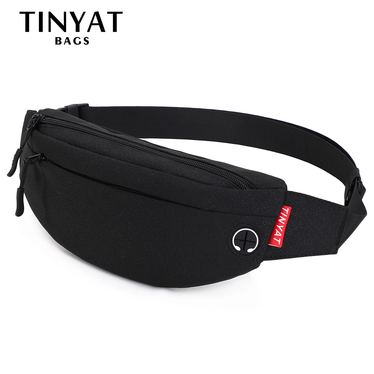 TINYAT Men Waist Bag Pack Purse Casual Large Phone Belt Bag Pouch Women's Canvas Travel Phone Bag
