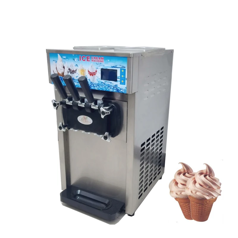 Melhor vendedor máquina de sorvete 1200w macio sorvete que faz a máquina 3 sabores máquina de venda