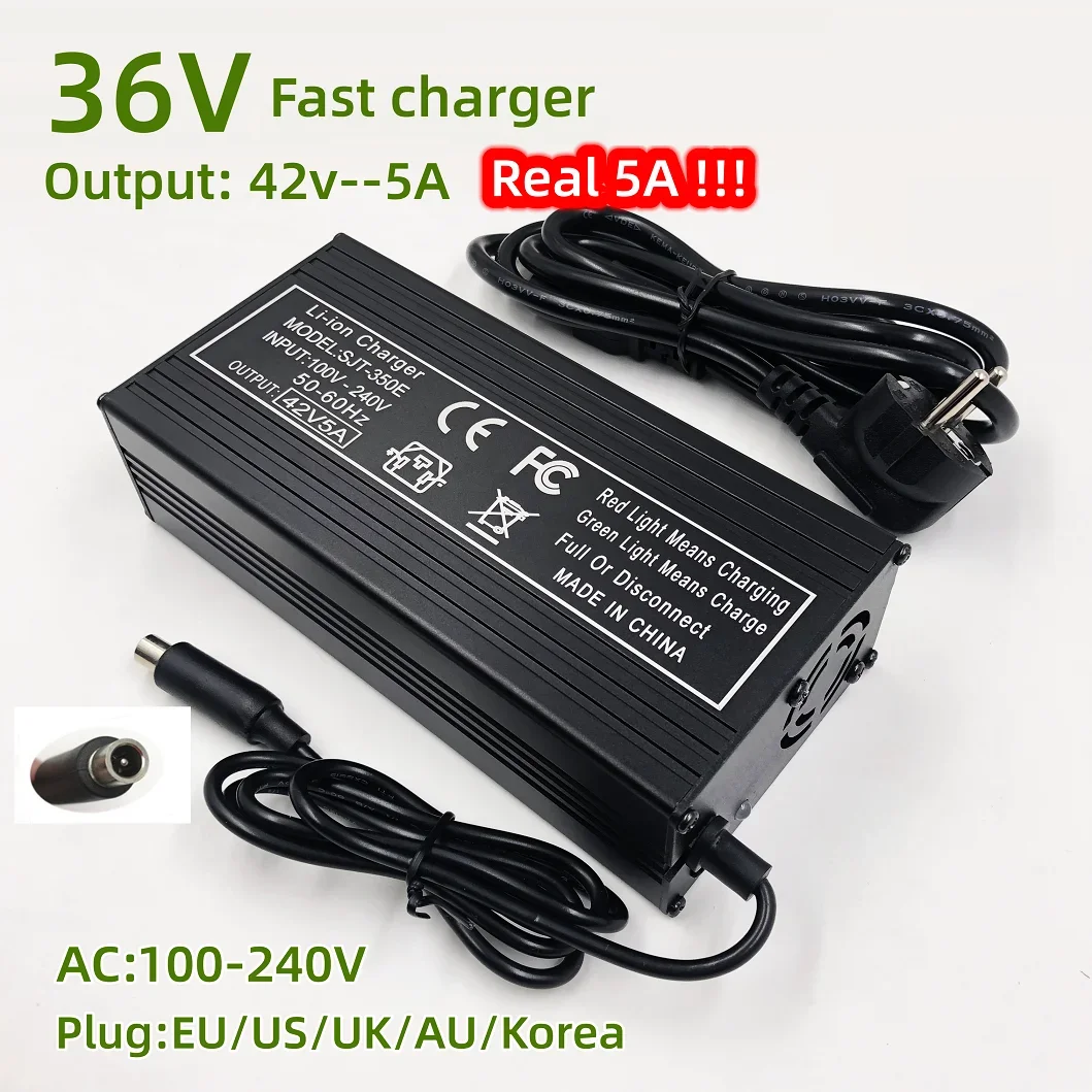 42V 5A Schnellladegerät für 36V M365 Pro,Vogel,Limette,IME-S,Ninebot Es1,Ninebot Es2,Ninebot Es4